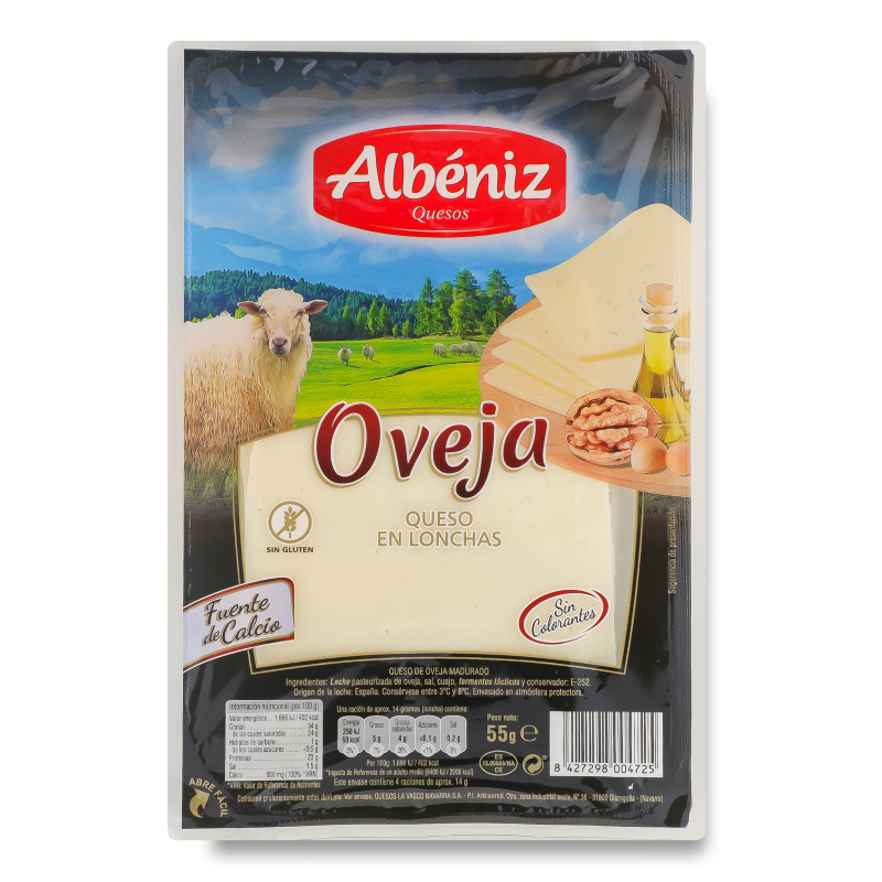Сир овечий 34,3% нарізка 55г газ/уп Албеніз