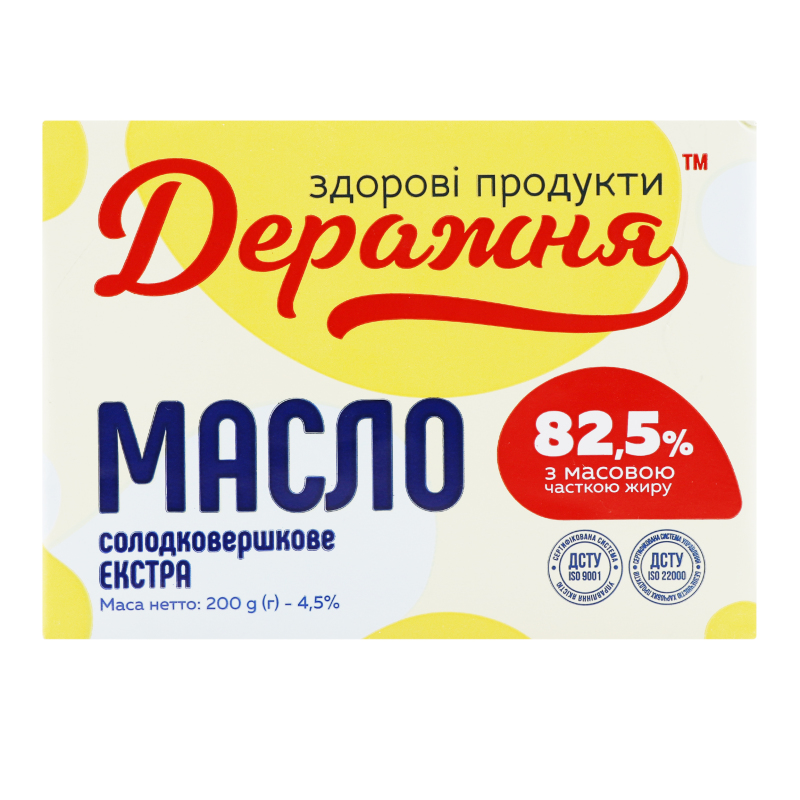 Масло 82.5% солодковершкове Екстра Деражня м/у