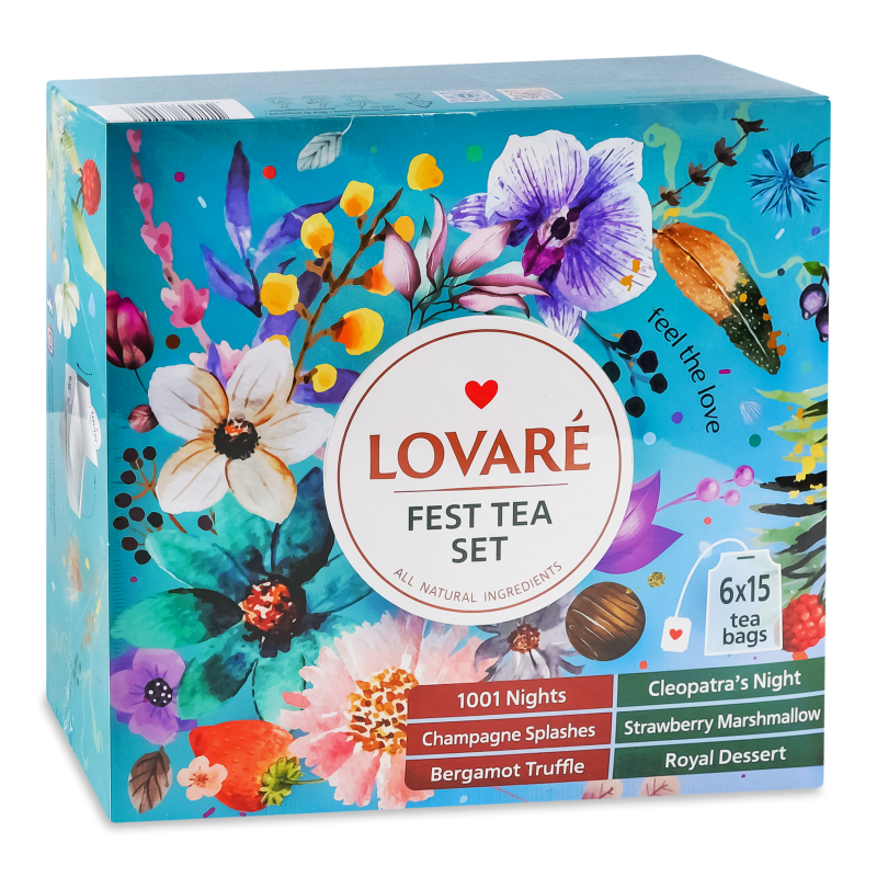 Набір Колекція чаїв Fest Tea Set 6видів 90пакетів Lovare