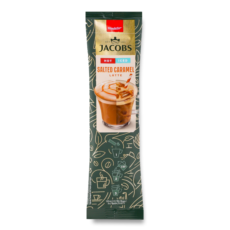 Напій кавовий 3в1 Iced Latte Солона карамель 21,3г стік Jacobs
