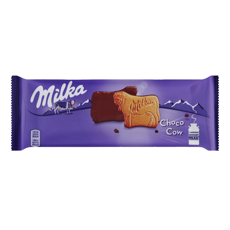 Печиво вкрите молочним шоколадом Choco cow Milka м/у