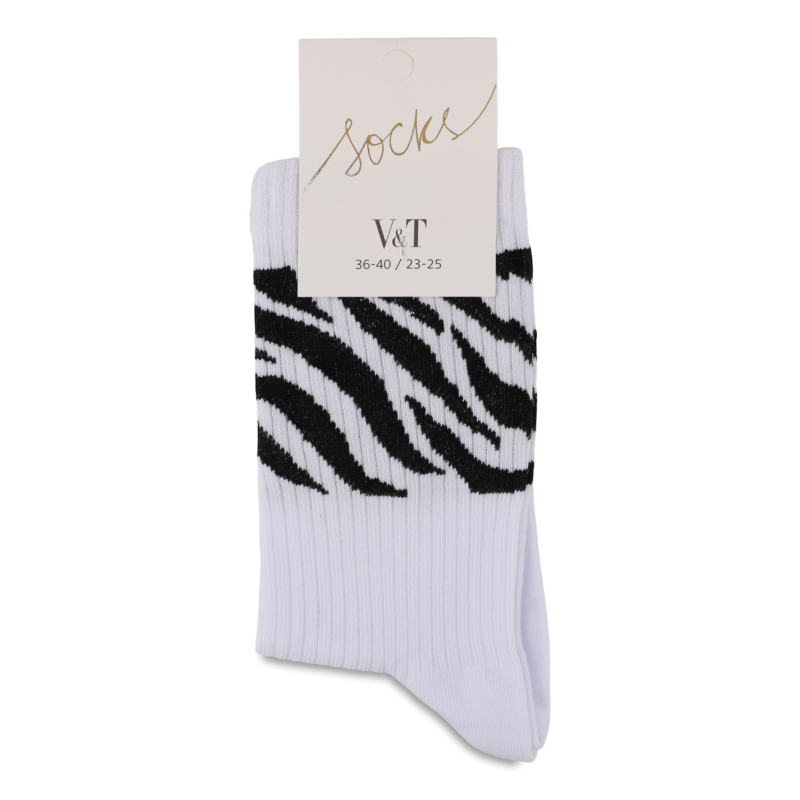 Шкарпетки жіночі Зебра білі класичні р.23-25 V&T