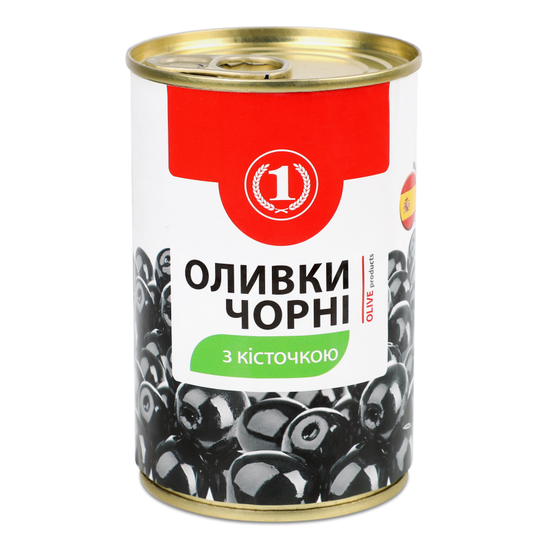 Оливки чорні з/к 300г ж/б ТМ “1”