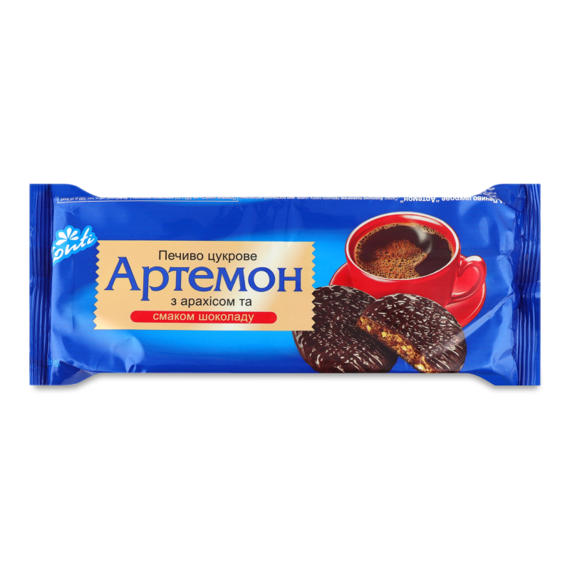 Печиво цукрове Артемон з арахісом та смаком шоколаду 135г Конті