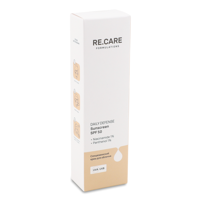 Крем д/обличчя сонцезахисний Daily Defense SPF50 30мл RE.CARE