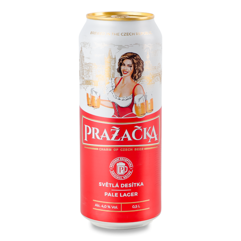 Пиво світле 4% 0,5л ж/б Пражечка