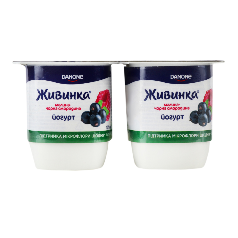 Йогурт 1.2% Малина-чорна смородина Живинка ст 4х