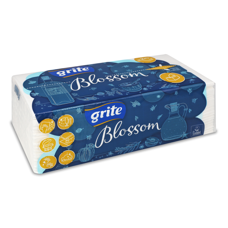 Рушники паперові Блоссом 2шари 120листів Гріт