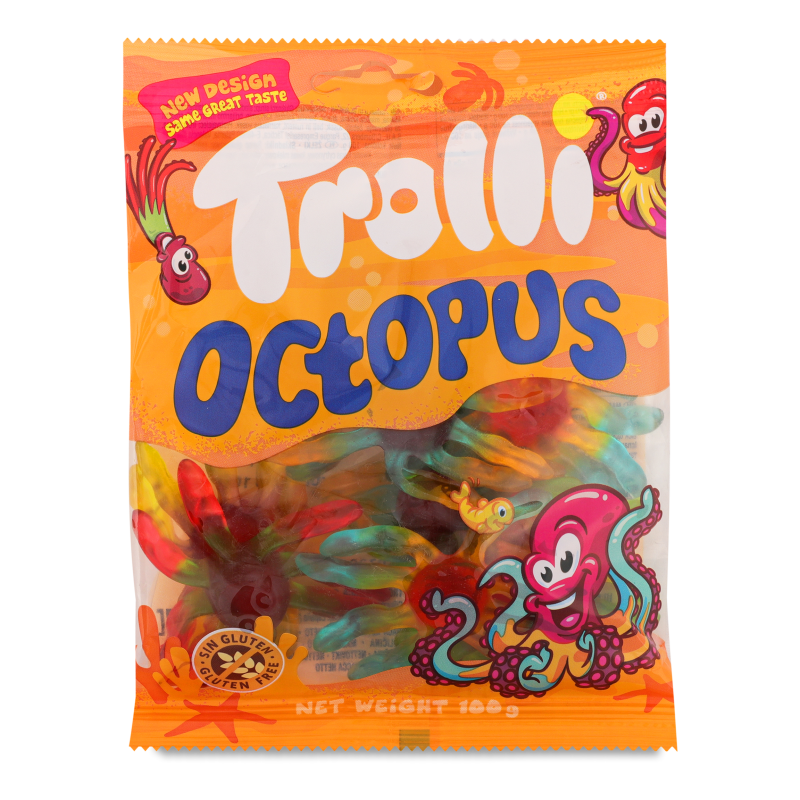 Цукерки жувальні Octopus 100г Trolli
