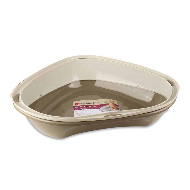 Туалет д/котів Садіо кутовий тауп 49,5*39,5*17см Flamingo