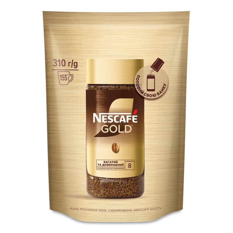 Кава Голд розчинна 310г економ пакет Нескафе