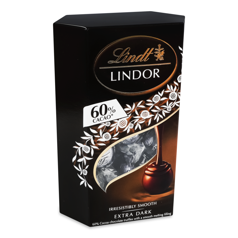 Цукерки Lindor 60% какао 200г Lindt