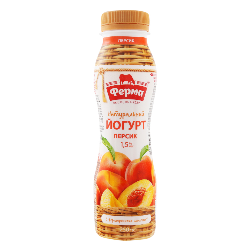 Йогурт 1.5% натуральний Персик Ферма п/пл