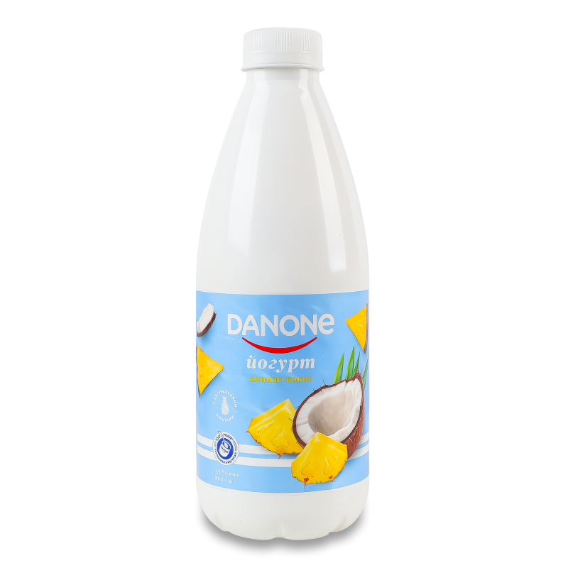 Йогурт питний Ананас-кокос 1,5% 800г пет Danone