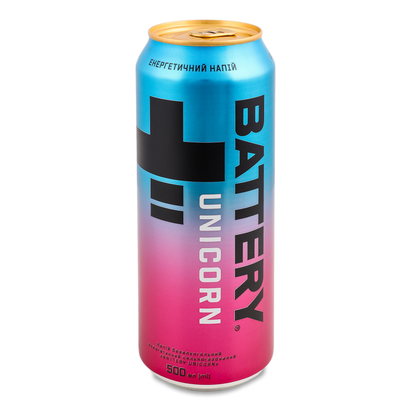 Напій енергетичний безалкогольний Unicorn сильногазований 0,5л ж/б Battery