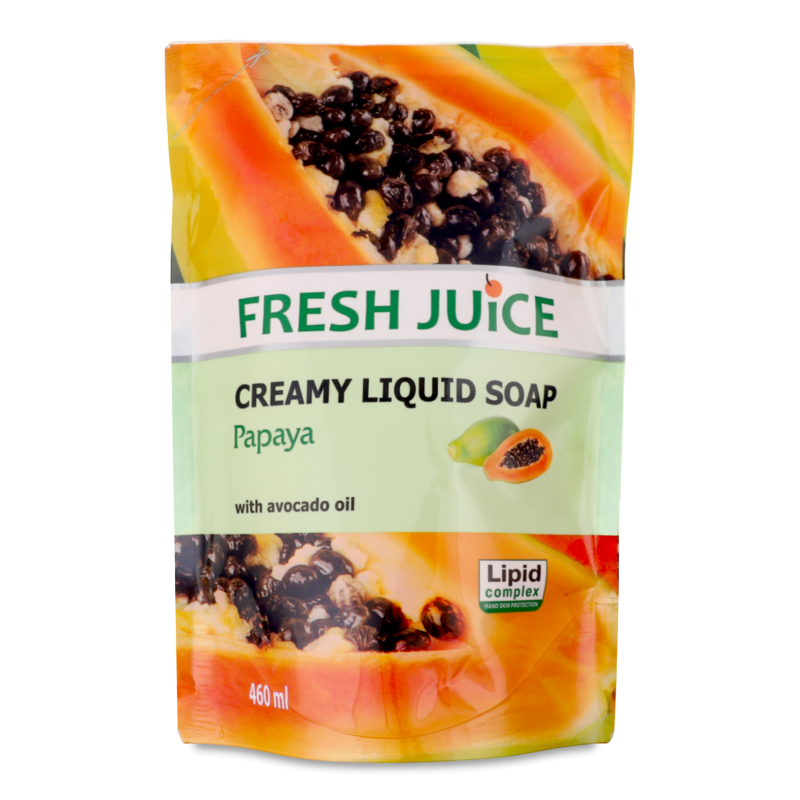 Крем-мило Папайя з олією авокадо та екстрактом папаї 460мл д/п Фреш джус
