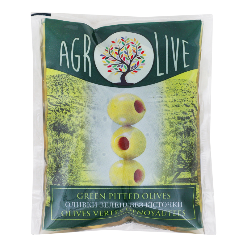 Оливки зелені без кісточки консервовані пастеризовані Agrolive м/у