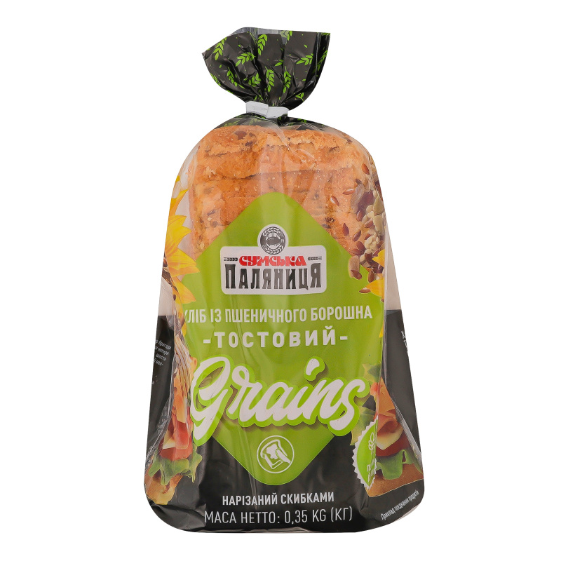 Хліб нарізний тостовий Grains Сумська Паляниця м/у