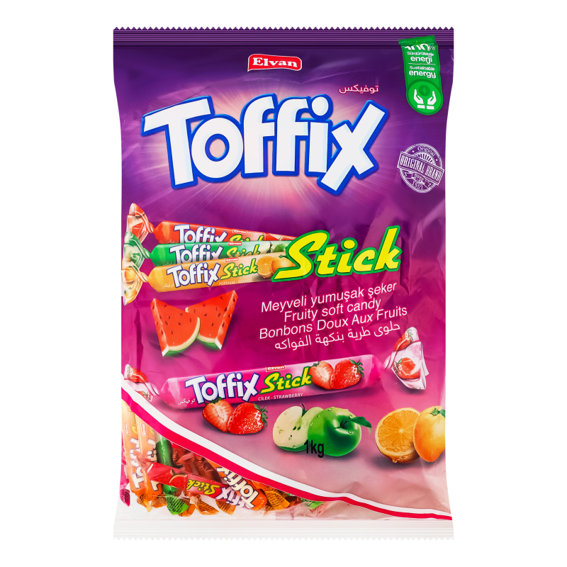 Цукерки жувальні м'які Mix Toffix Stick Elvan м/у