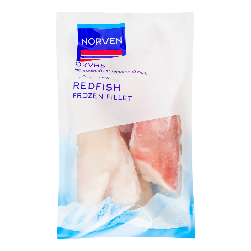 Окунь морський морожений філе глазурований Norven з/ш кг
