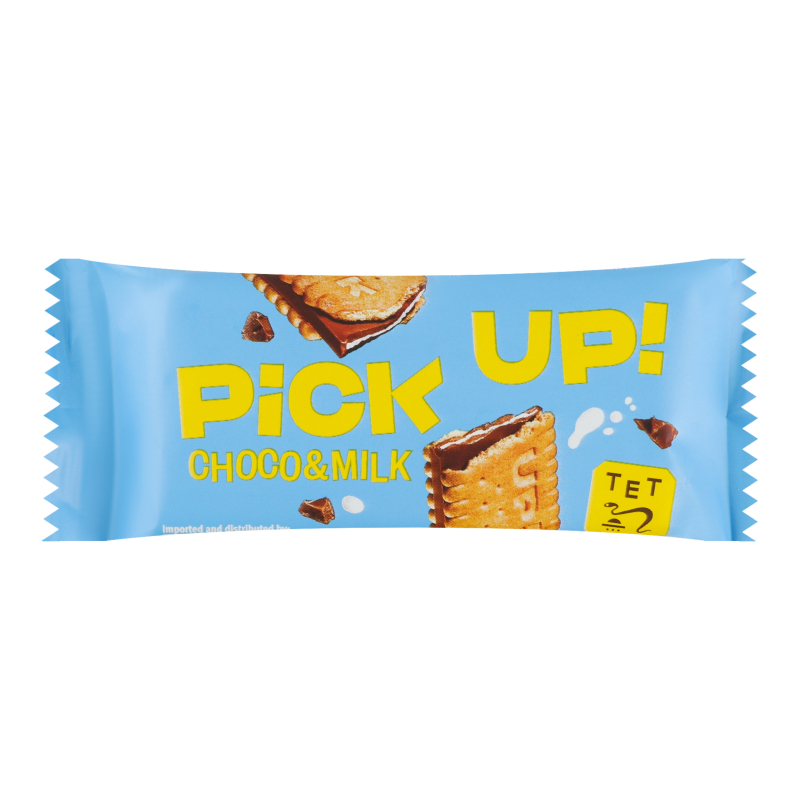 Печиво-сендвіч з плиточкою шоколаду Choco&Milk Pick Up! м/у 28г
