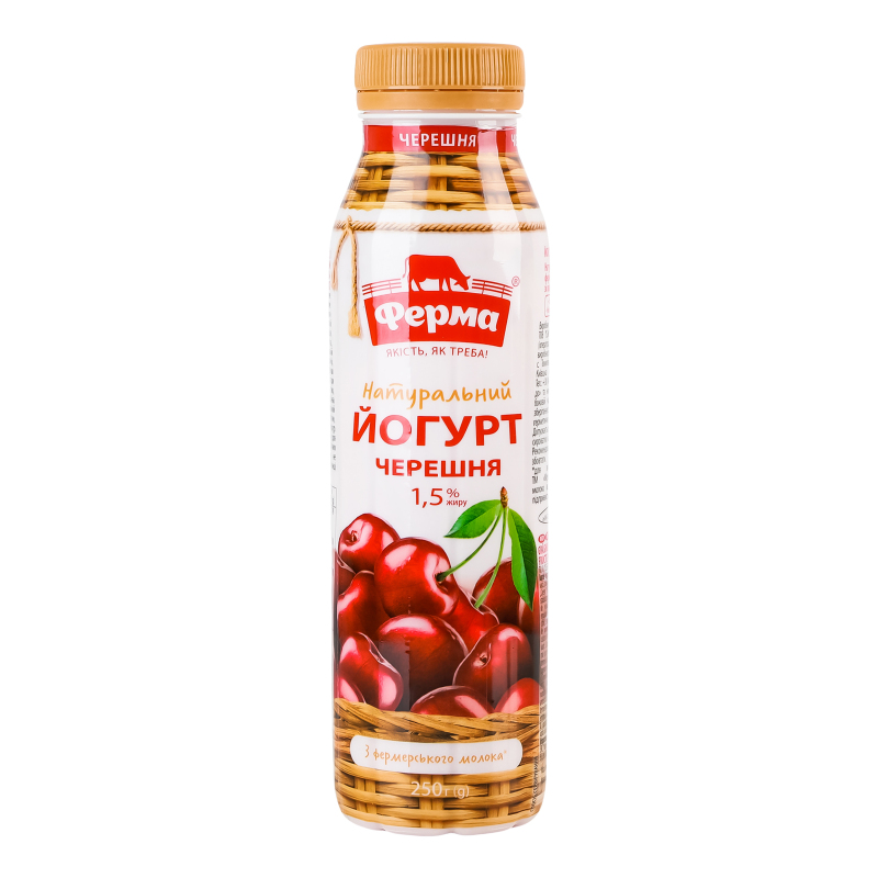 Йогурт 1.5% питний Черешня Ферма п/пл