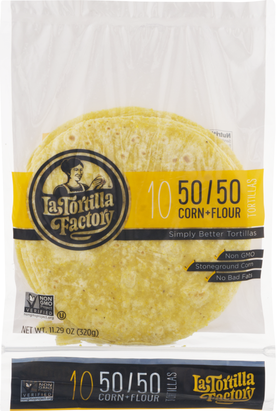 La Tortilla Factory 50/50 Corn + Flour Tortillas 10 CT La Tortilla