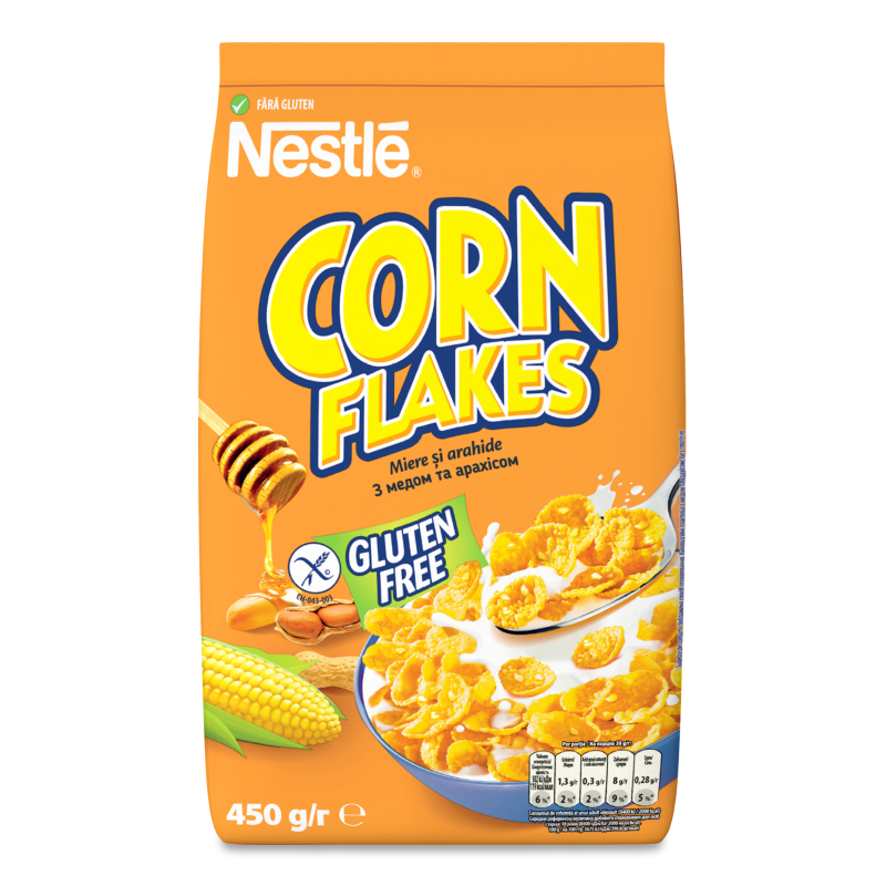Пластівці кукурудзяні Корн Флейкс з медом та арахісом 450г м/у Нестле