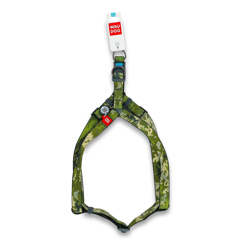 Шлея д/собак Мілітарі з QR паспортом пластиковий фастекс р.L 25мм А/В60-90см 332-4026 ВауДог