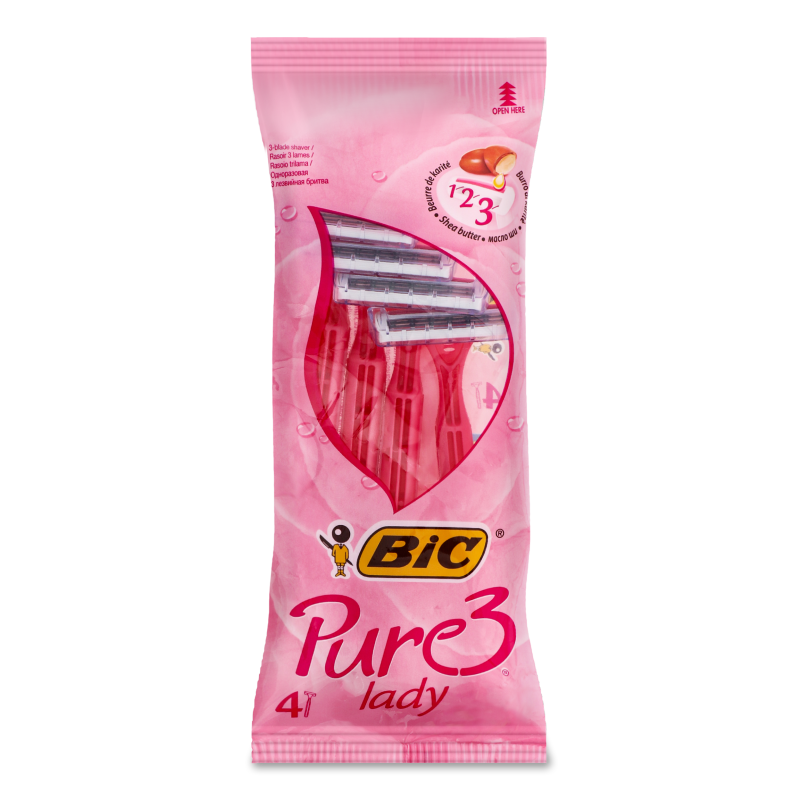 Станок д/гоління одноразовий Pure3 Lady д/жінок 4шт BiC