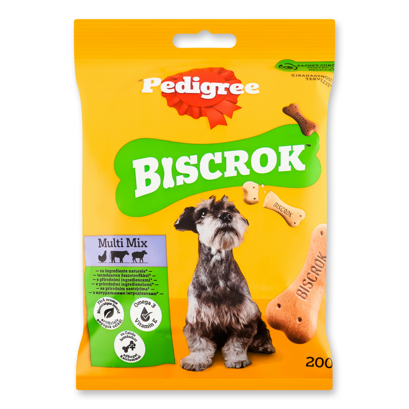 Ласощі д/собак Biscrok Multi Mix Бісквітні кісточки 200г Pedigree