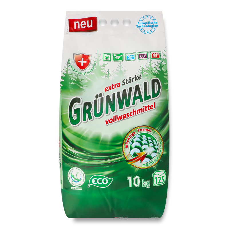 Порошок пральний Гірська свіжість універсальний 10кг Грюнвальд