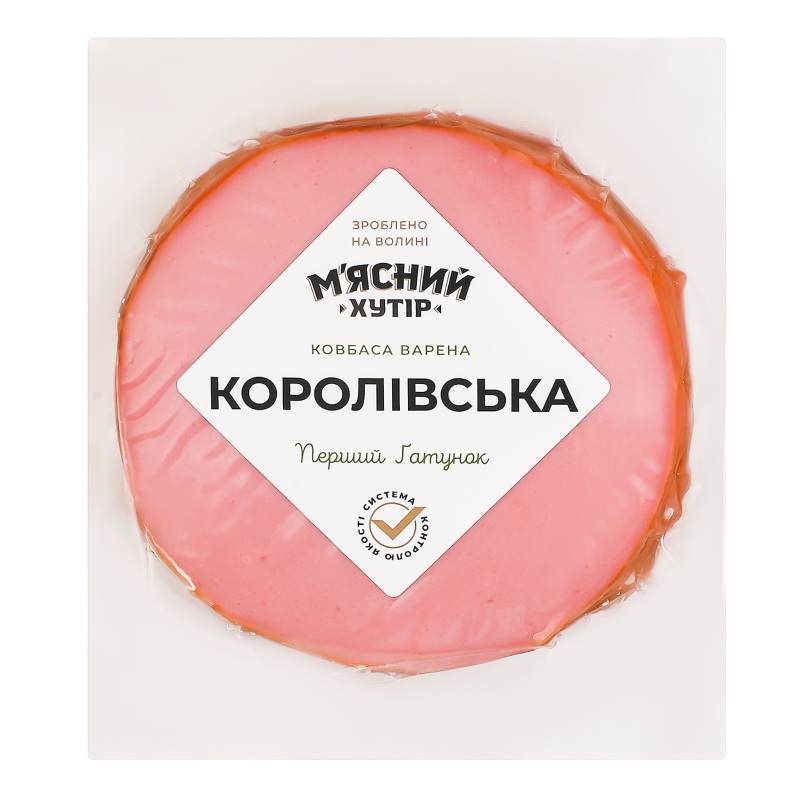 Ковбаса варена з м'ясом птиці Королівська М'ясний хутір 1ґ кг