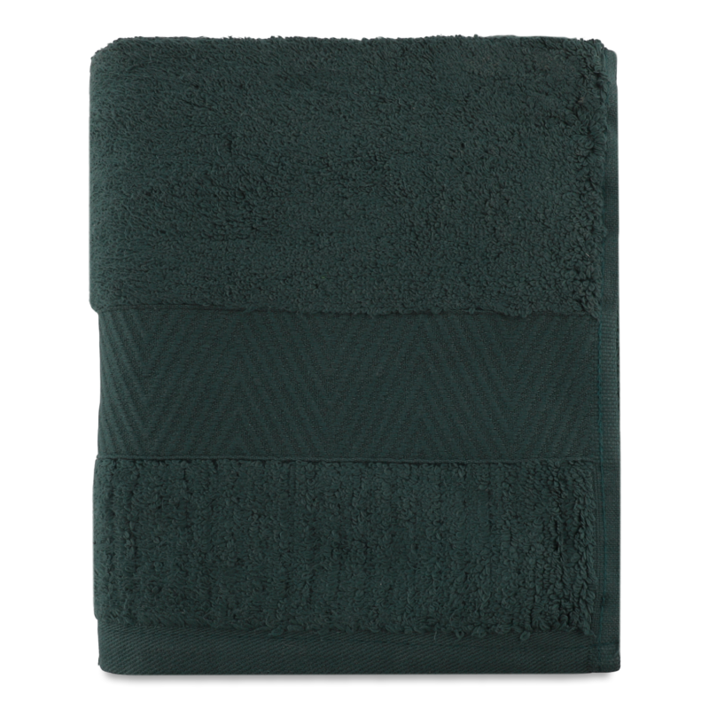 Рушник зелений махровий зеро твіст з бордюром 40*70см 600г/м2 ГМ Текстайл