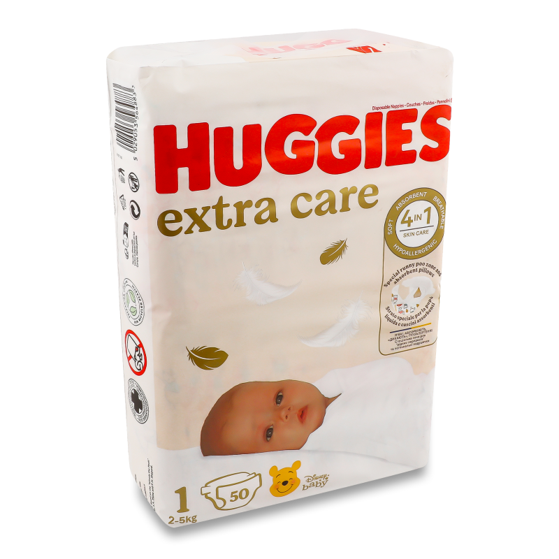 Підгузки Еліт Софт 1 3-5кг 50шт Хаггіс