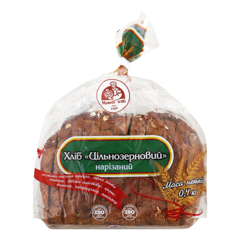 Хліб нарізний Цільнозерновий Мамин хліб м/у