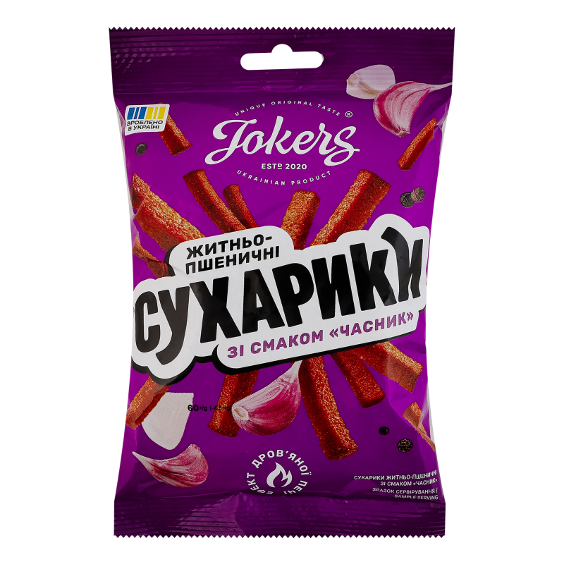 Сухарики житньо-пшеничні Часник Jokers м/у