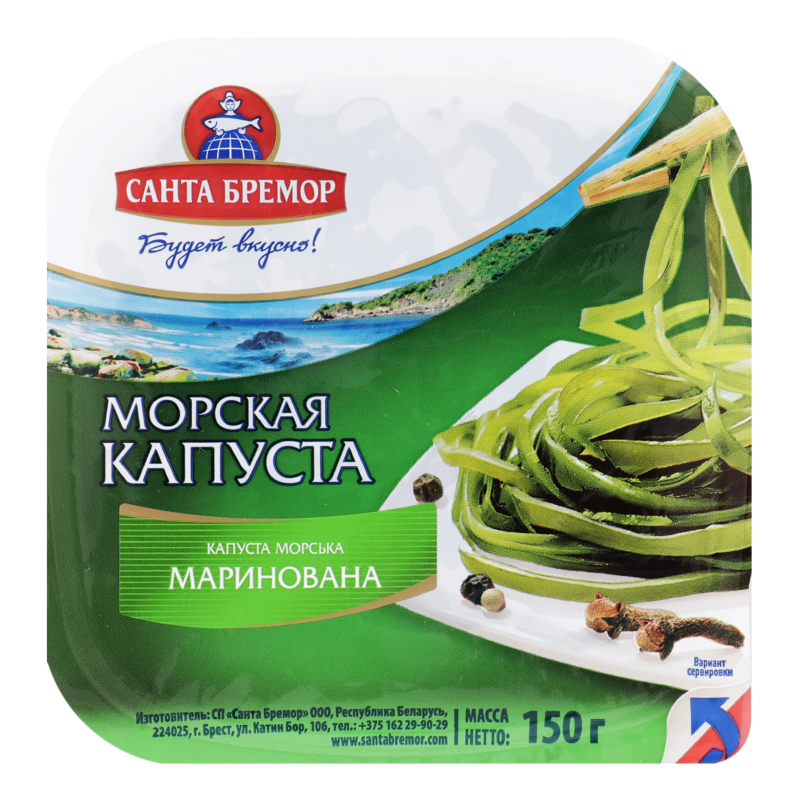 Морская капуста Санта Бремор маринованная п/б 150г Санта Бремор ...
