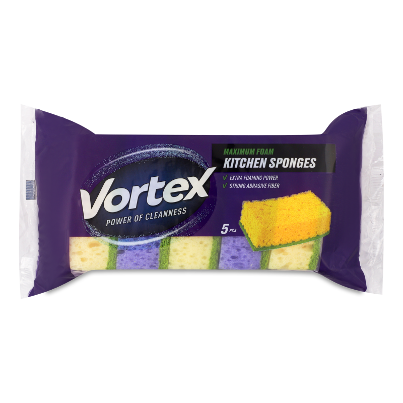 Губка кухонна 5шт Vortex