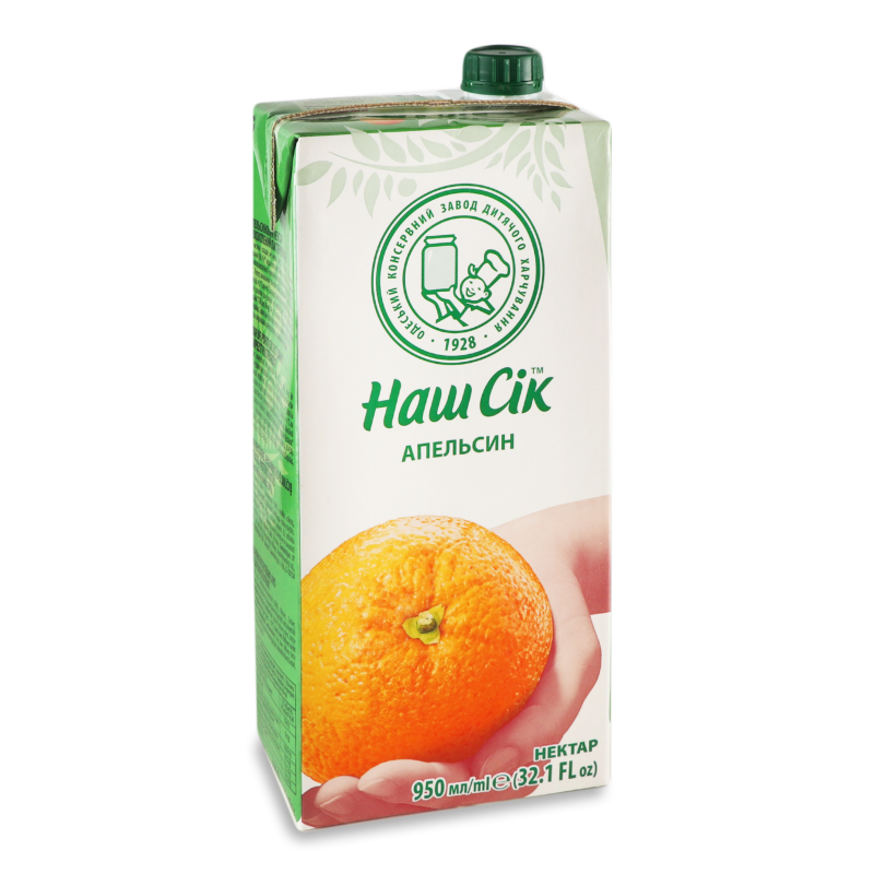 Нектар Апельсин 950мл т/п Наш сік