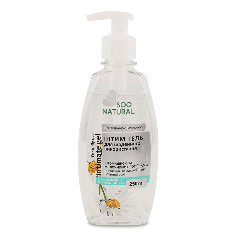 Інтим-гель з ромашкою та молочними протеїнами 250мл з дозатором Natural SPA