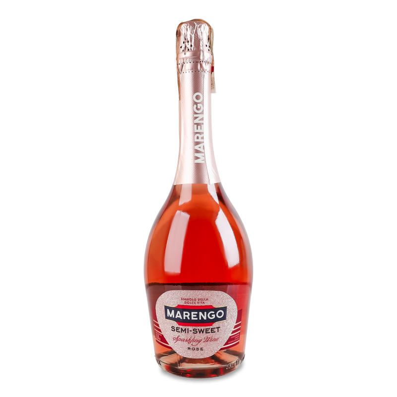 Вино ігристе Rose рожеве н/солодке 10-13,5% 0,75л Marengo