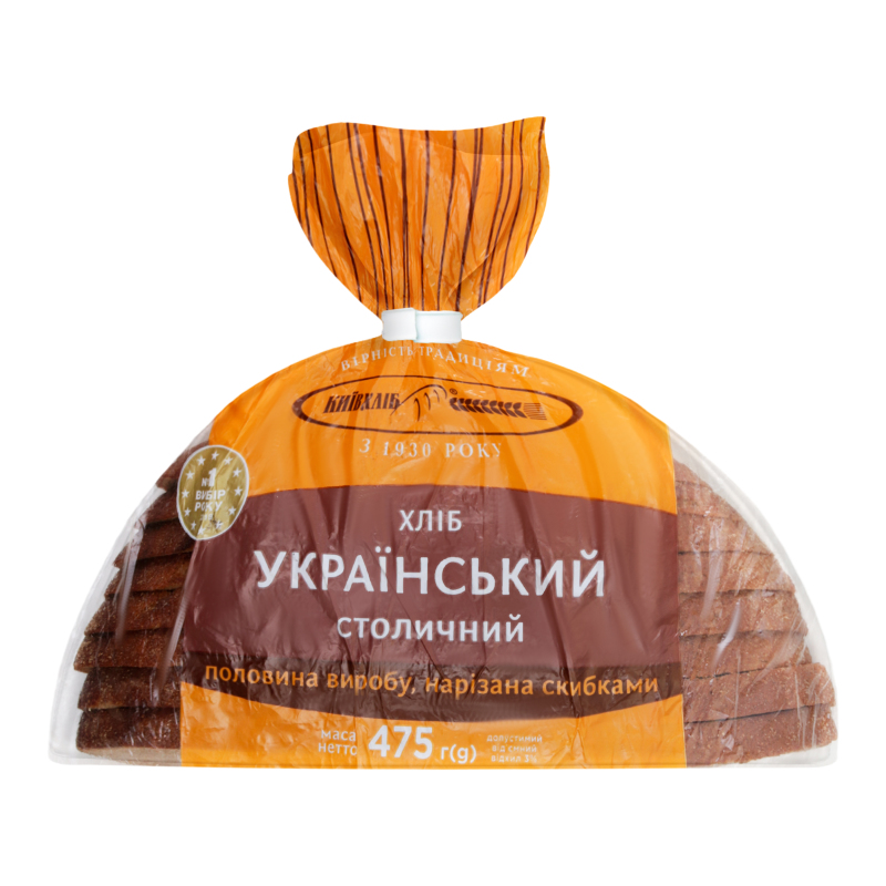 Хліб половинка в нарізці Український столичний Київхліб м/у