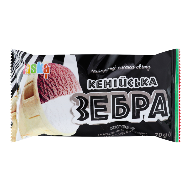 Мороженое 12% Кенийская зебра Laska м/у 70г Laska(4820185230728