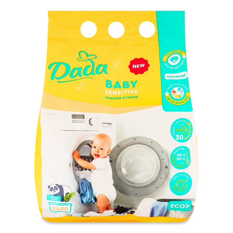 Порошок пральний д/дитячих речей Сенсітів універсальний 2,4кг ДаДа