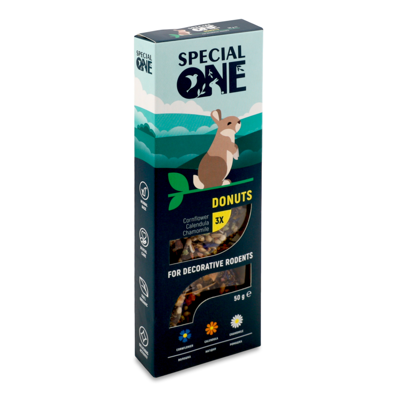 Ласощі д/гризунів Пончики Волошка календула ромашка 50г Спешл Ван