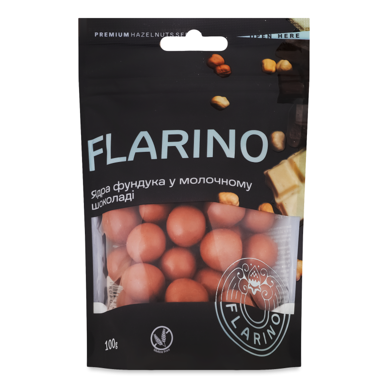 Фундук в молочному шоколаді 100г д/п Фларіно