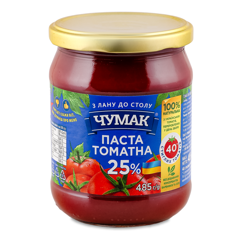 Паста томатна 25% 485г твіст/б Чумак