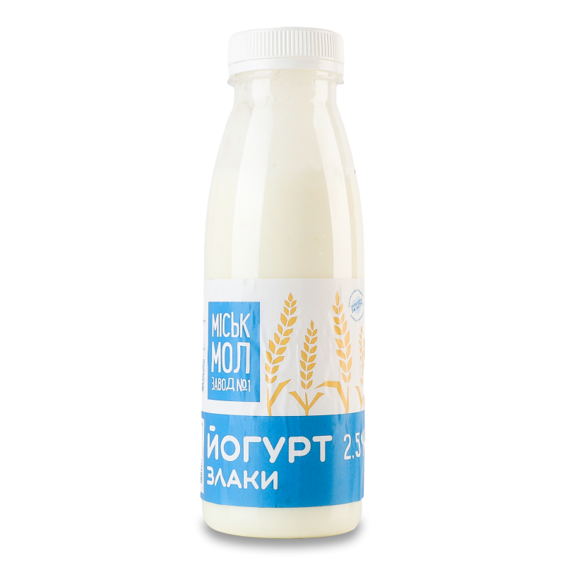 Йогурт питний з злаками 2,5% 300г пет Міськмолзавод №1