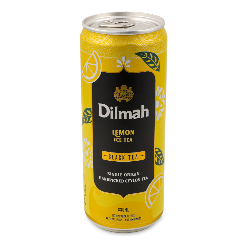 Чай холодний чорний з смаком лимону 330мл ж/б Dilmah